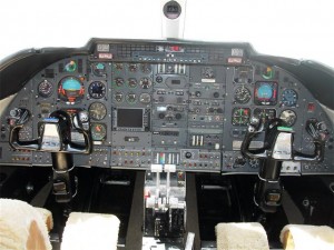 Cockpit of Learjet 55