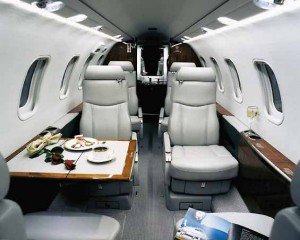 Interior of Learjet 40